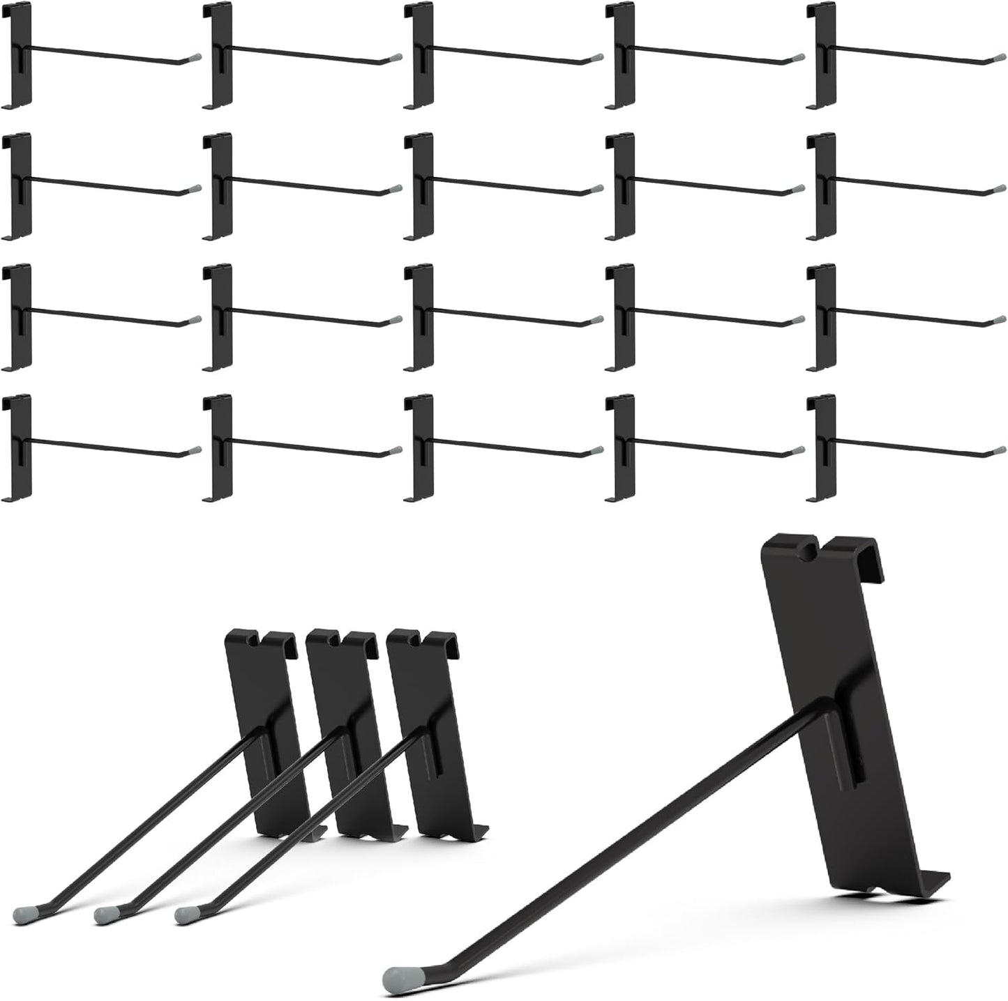 Gridwall Hooks 4 Inch, Heavy-Duty Black Display Hooks 50PC