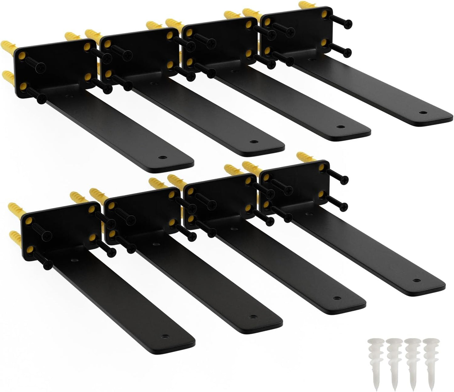 8 Inch Shelf Brackets for Floating Shelves - 10 Pack Set