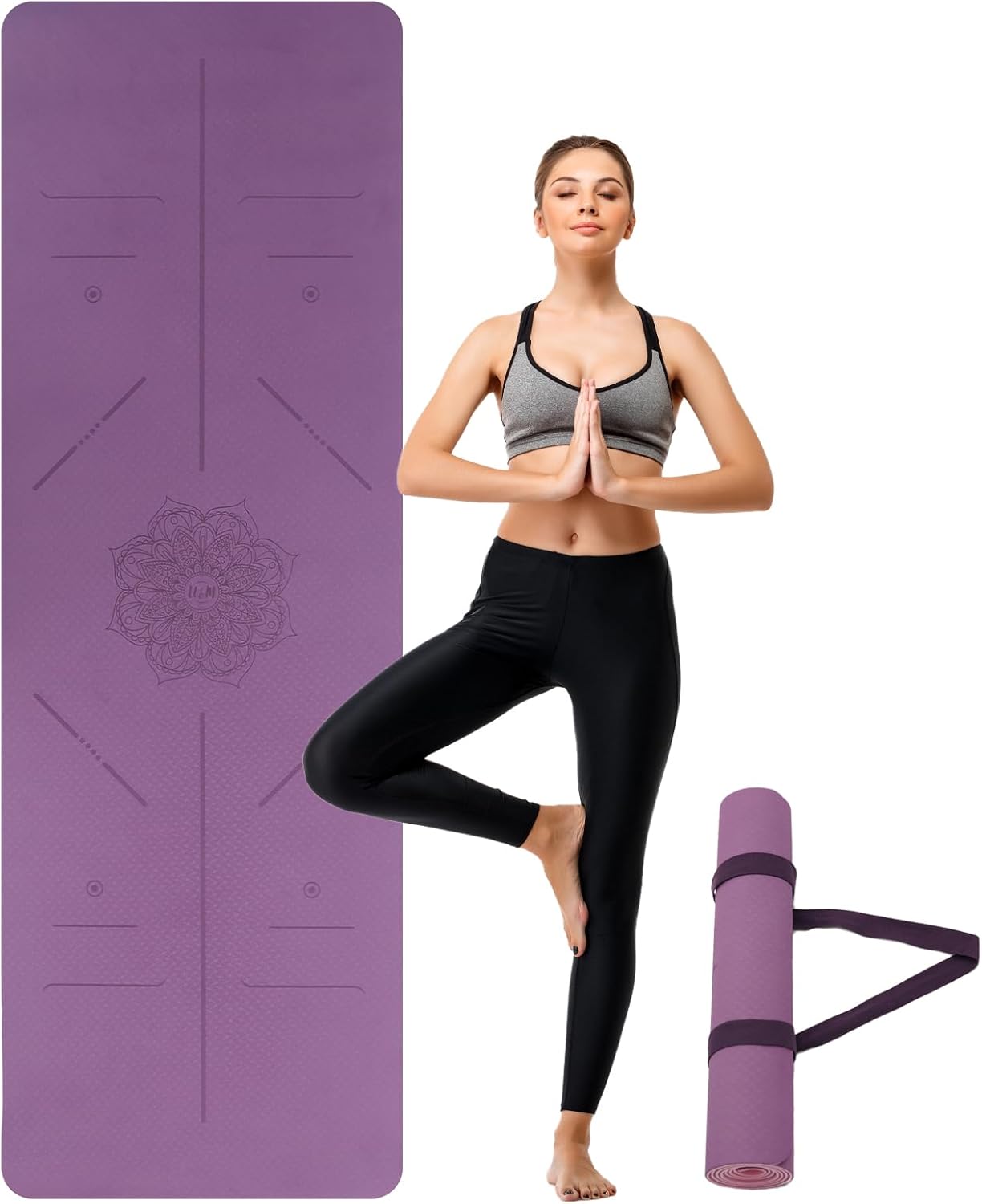 Non Slip 3/16 Thick Yoga Mat for Men & Women