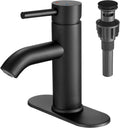 Black Bathroom Faucet Single Handle Sink Faucet with Pop-up Drain