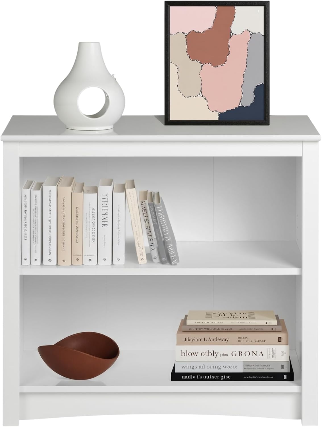 Prepac Sonoma 2-Tier Bookcase with Adjustable Shelf for Storage