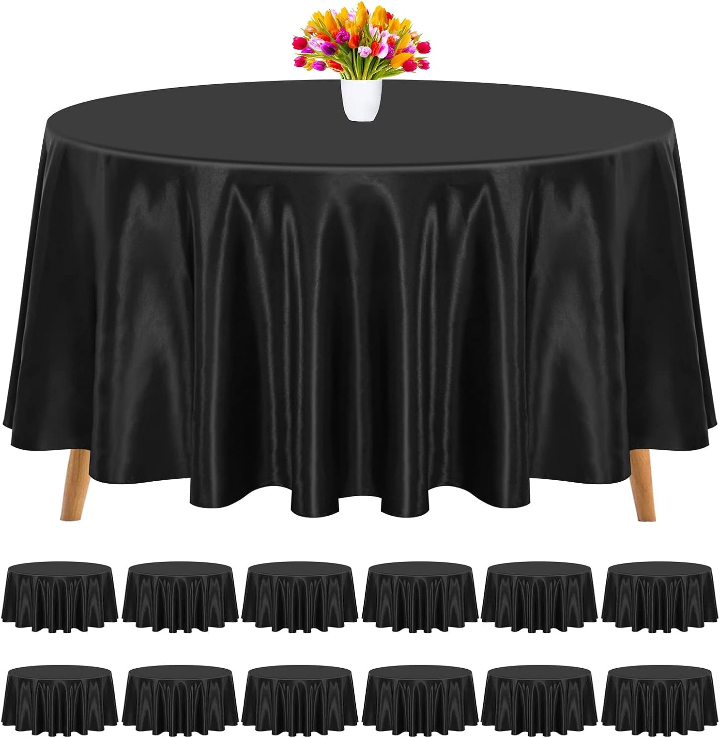 12 Pack 90 Inch Round Tablecloths for Elegant Events and Dining