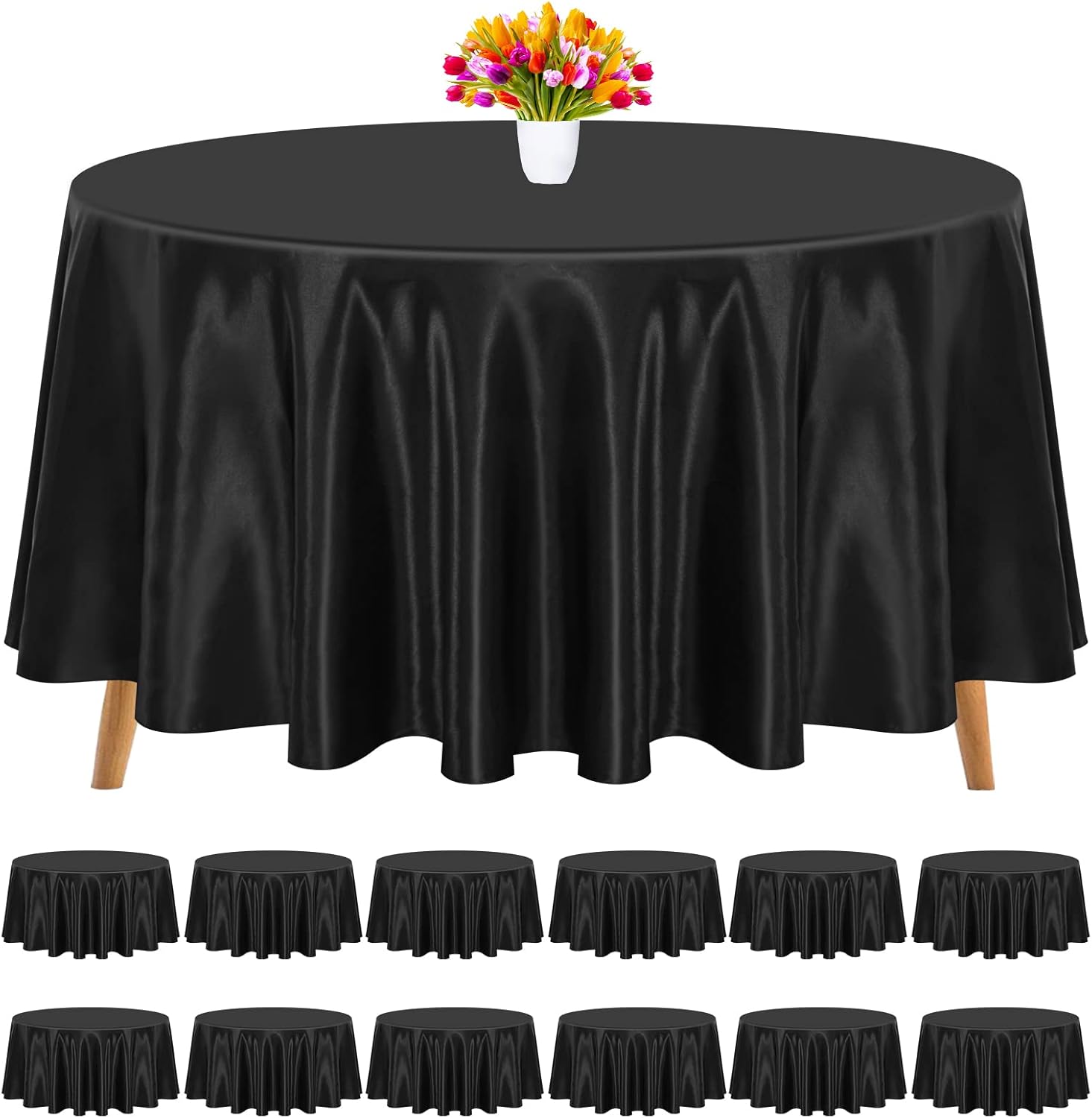 12 Pack 90 Inch Round Tablecloths for Elegant Events and Dining