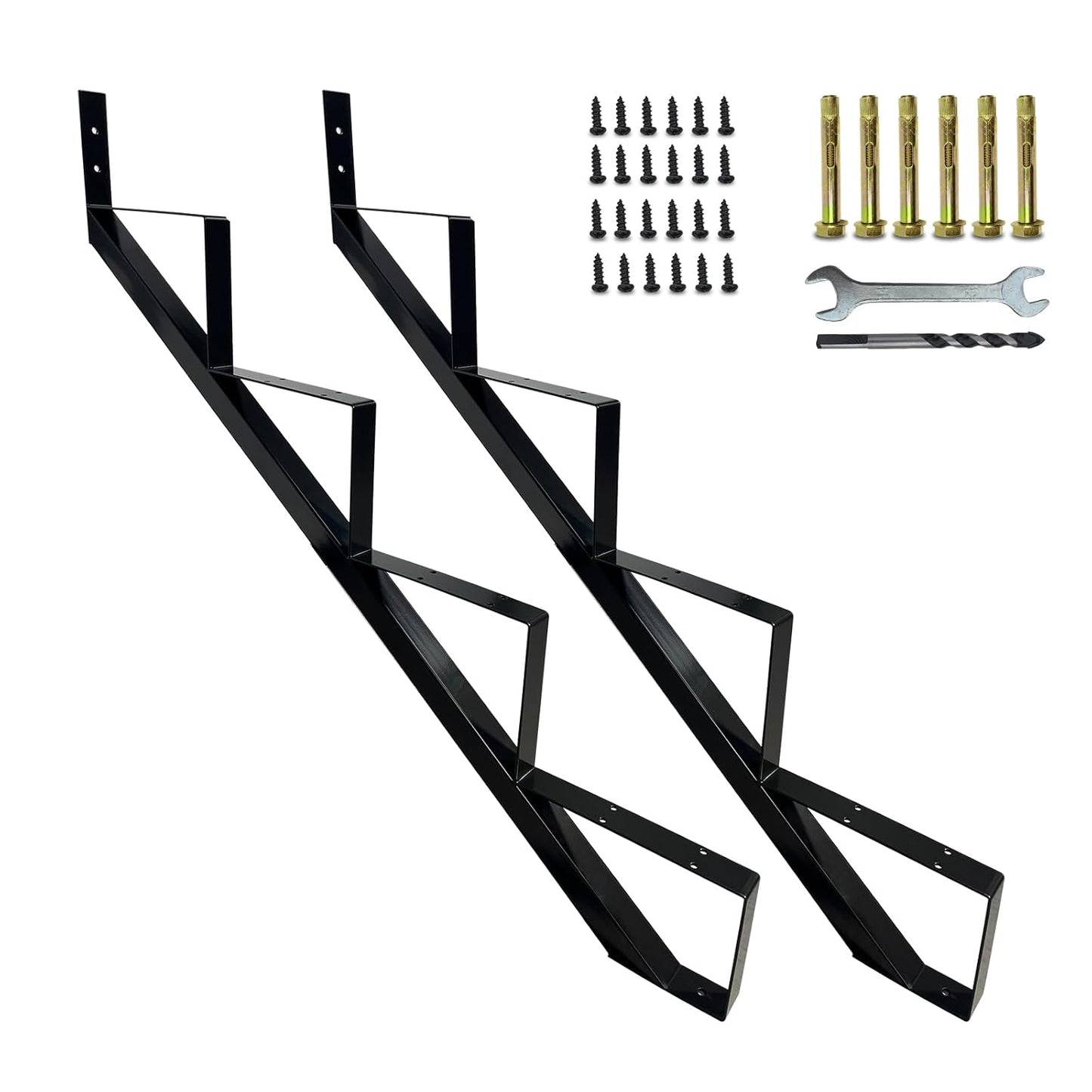 4 Step Metal Stair Stringers for Decks and Hot Tubs - Durable Design