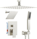 Shower Faucet Set Brushed Nickel Double Rain Heads - Dual Shower