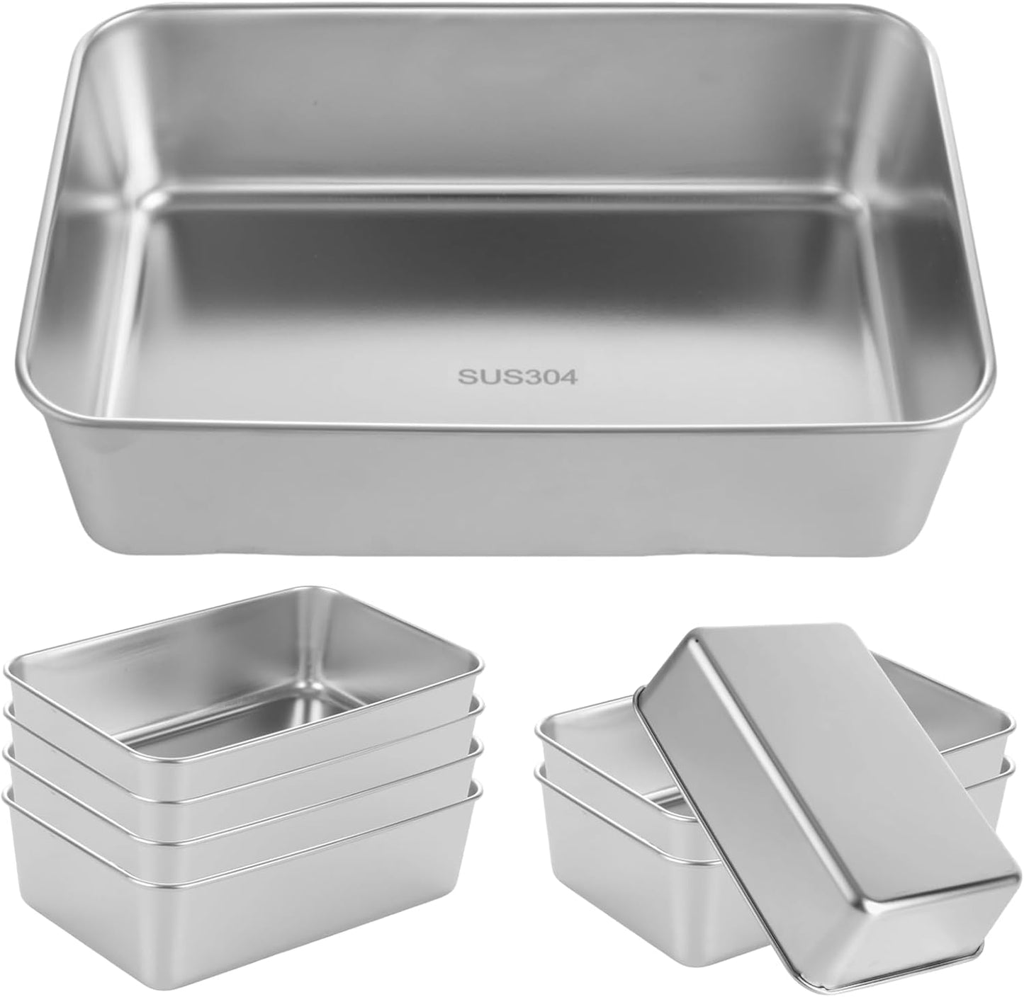 8 Pack Stainless Steel Loaf Pan for Baking Delicious Bread