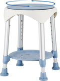 Shower Stool Chair for Inside Shower - 360 Swivel, Adjustable Height