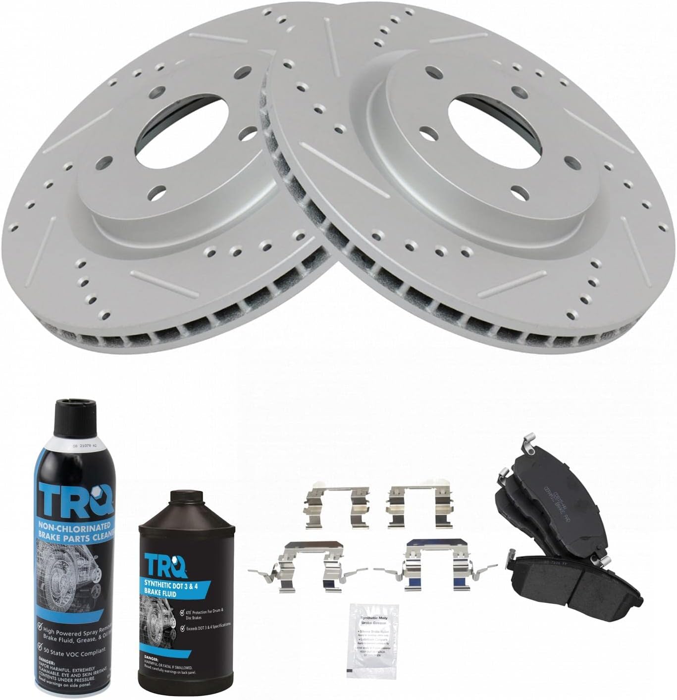 TRQ Front Performance Brake Pad & Rotor Kit for Nissan Sentra