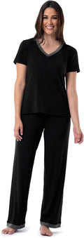 Women's Short Sleeve Tee and Pant Sleep Set - Relaxed Fit Comfort