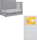 Simmons Kids Logan 6-in-1 Convertible Crib with Mattress Bundle