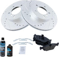 TRQ Front Brake Pad & Rotor Kit Premium G-Coated - Performance Ceramic