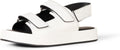 Women's Triple Strap Flat Platform Sandal - Faux Calfskin Flatform