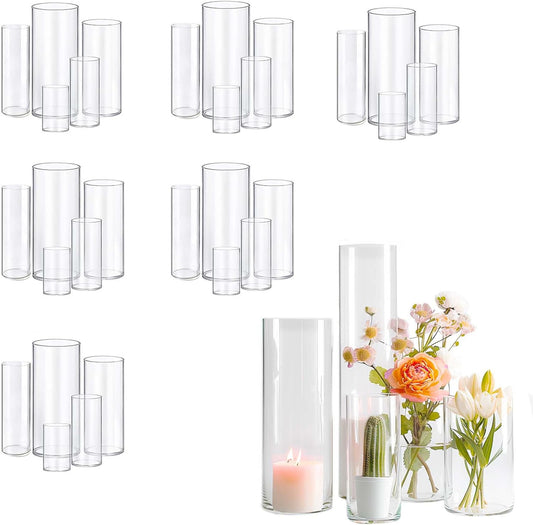 30pcs Glass Vase Cylinder Vases for Elegant Centerpieces