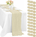 Beige Cheesecloth Table Runner 10FT 35 x 120 in - Rustic Sheer Decor