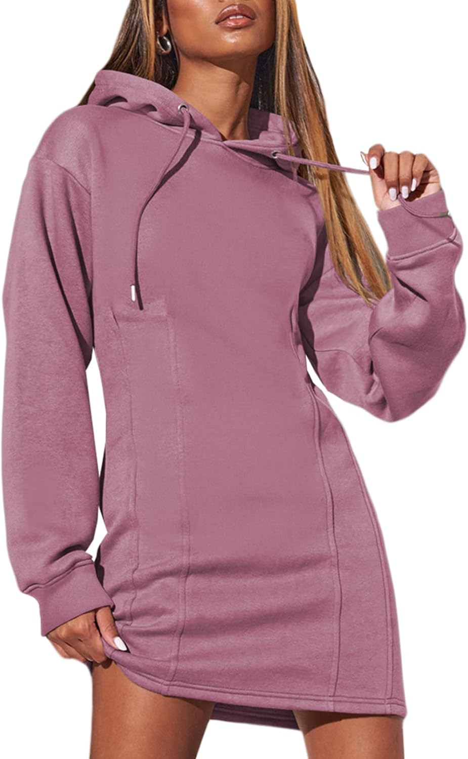 AlvaQ Womens Hoodie Dress for Casual Fall Winter Style