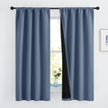 100% Blackout Curtains Stone Blue - Thermal Insulated Drapes 42in x