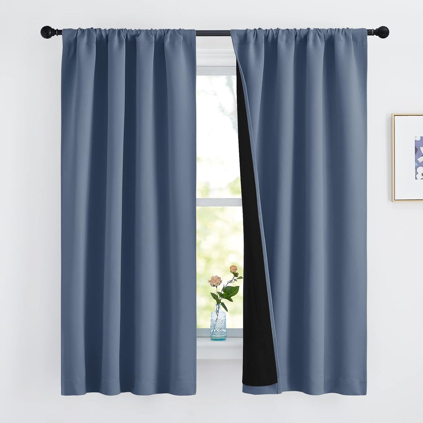 NICETOWN 100% Blackout Curtains for Nursery Room, Noise Reducing