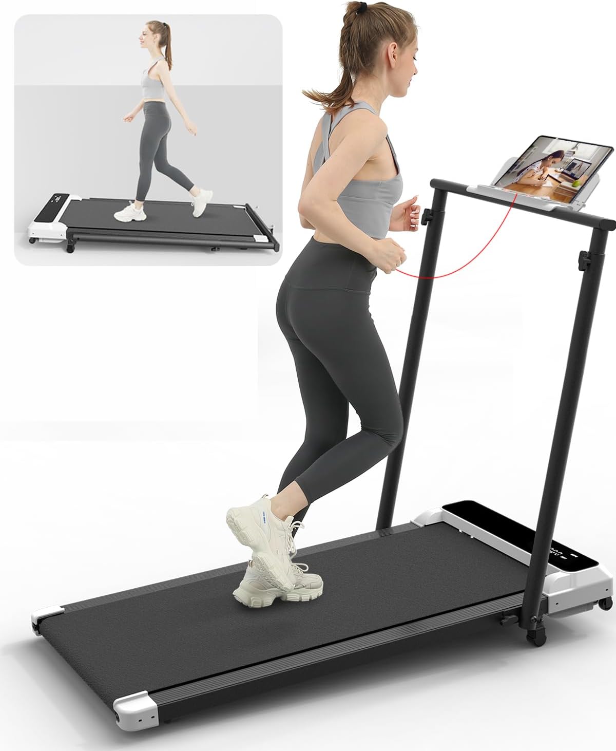 3-in-1 Walking Pad with Incline for Home Office Fitness