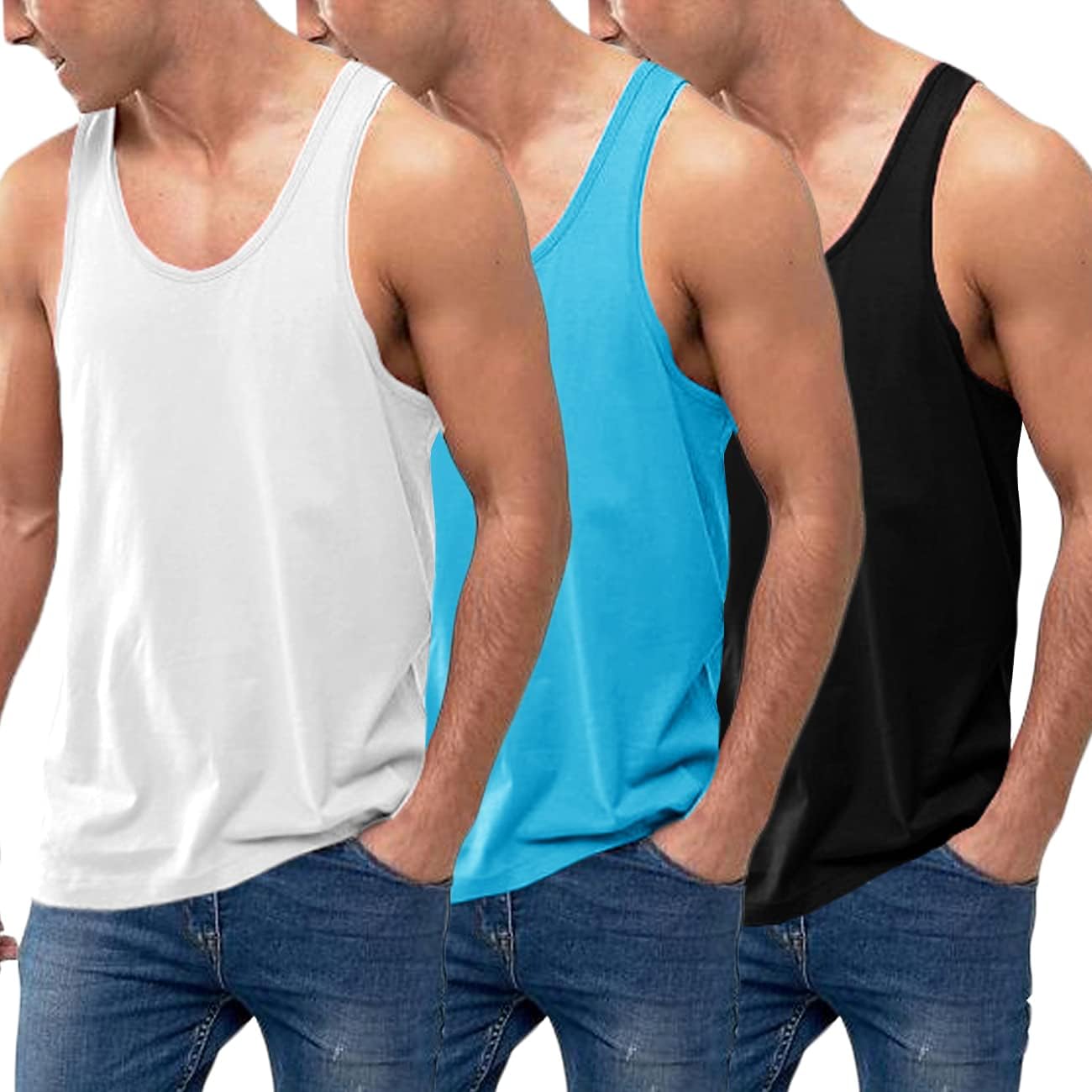 COOFANDY Men's 3 Pack Tank Tops for Comfort and Style