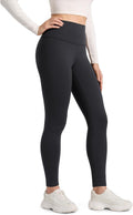Matte Fleece Lined Leggings 28in - Warm High Rise Winter Leggings CRZ