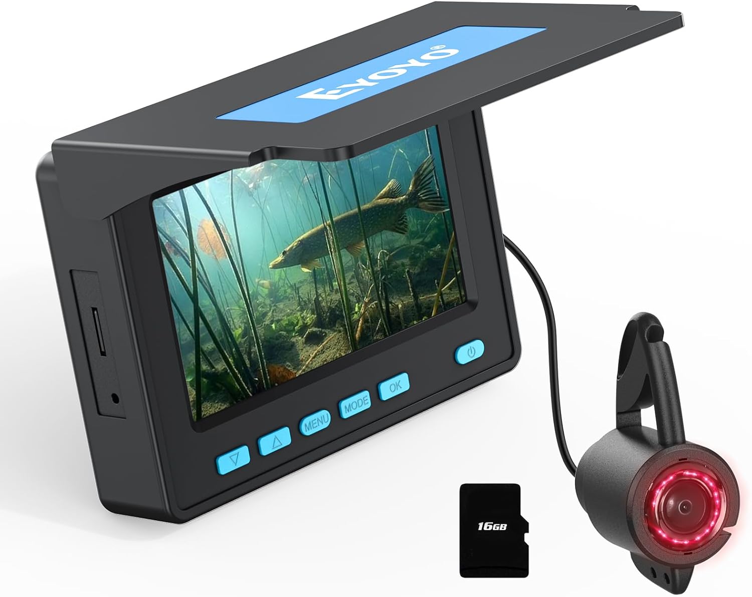 Eyoyo Underwater Fishing Camera: 140 Wide-Angle, DVR, Infrared Lights