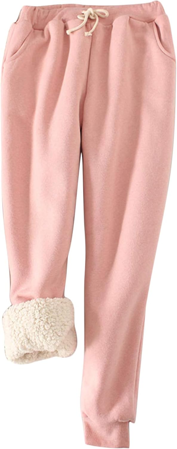 Yeokou Womens Sherpa Lined Sweatpants for Ultimate Warmth