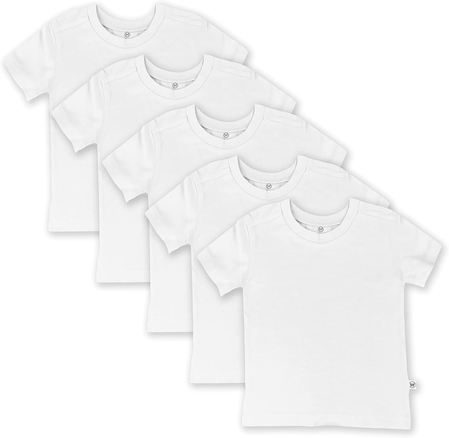 HonestBaby Unisex Baby 5-Pack Short Sleeve T-Shirts for Kids