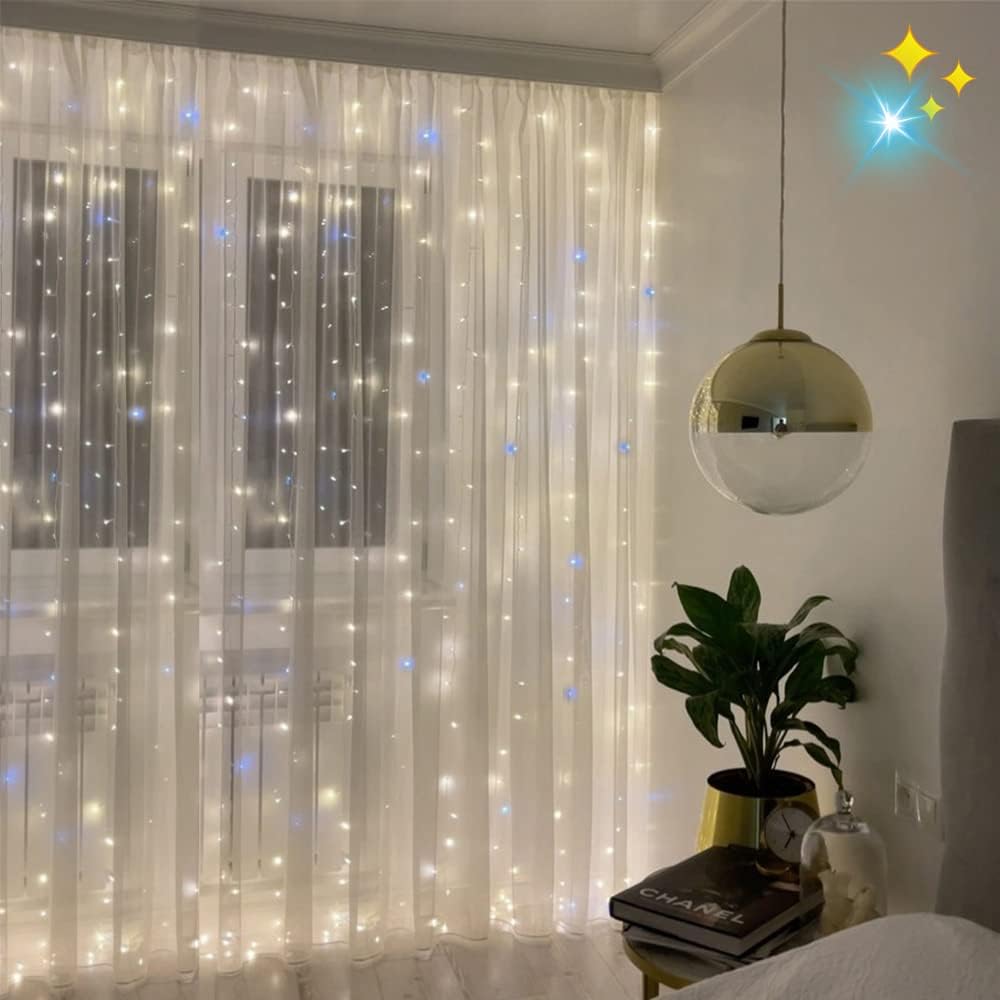 Twinkle Warm White Curtain Lights - BECCOBEAT