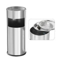 Trash Can Outdoor Waste Container Round Stainless Steel - Large