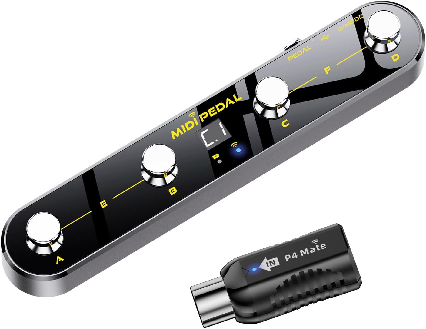Wireless MIDI Foot Controller with Customizable Footswitches