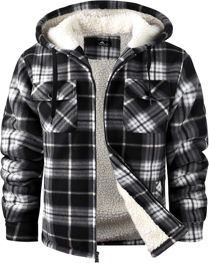 SCODI Men's Flannel Shirt Jacket for Winter Comfort and Style