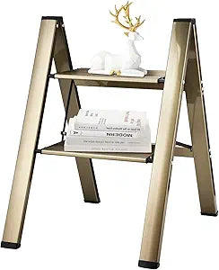HBTower 2 Step Ladder - Sturdy Aluminum Folding Step Stool