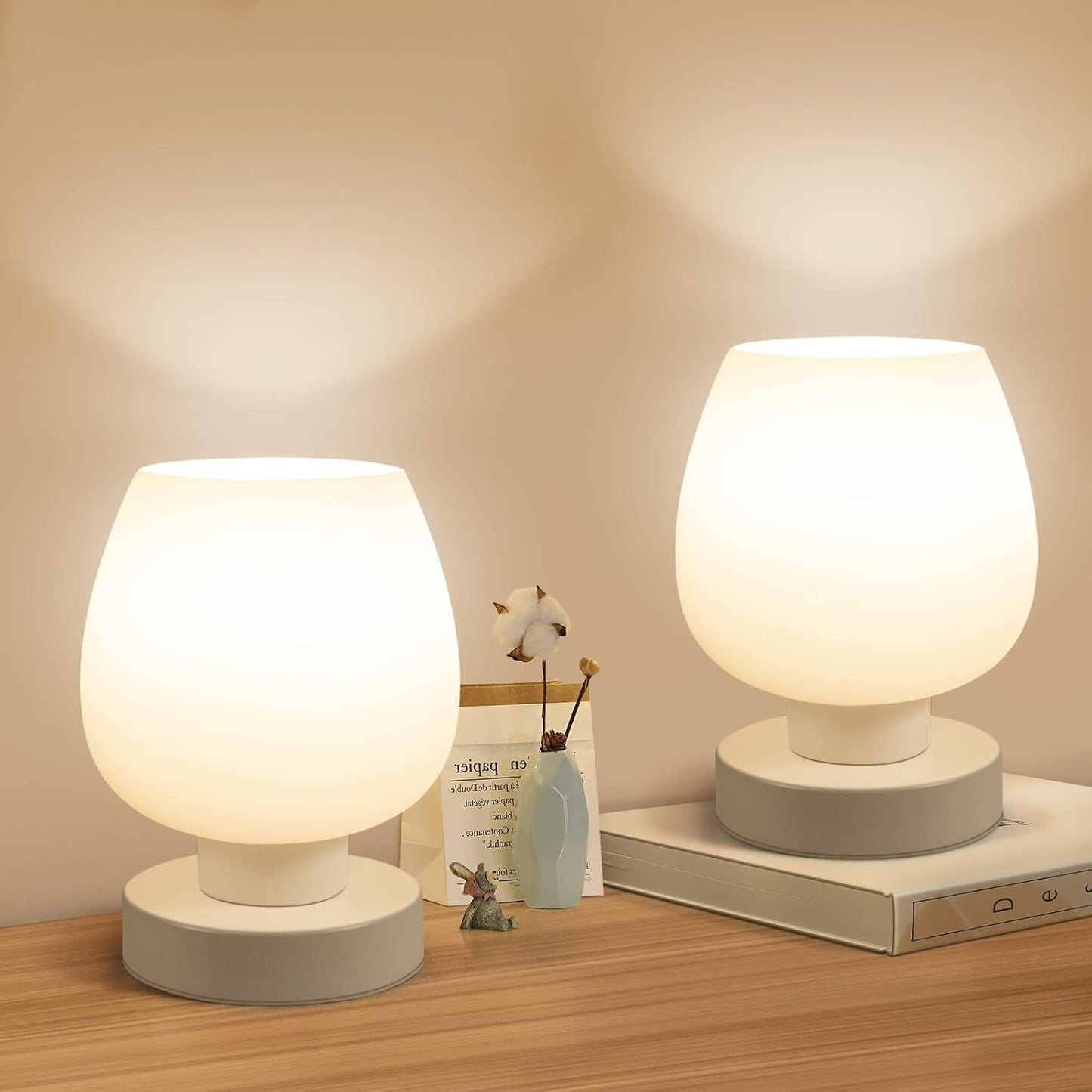 Touch Bedside Table Lamp Set of 2 - Modern Dimmable Design
