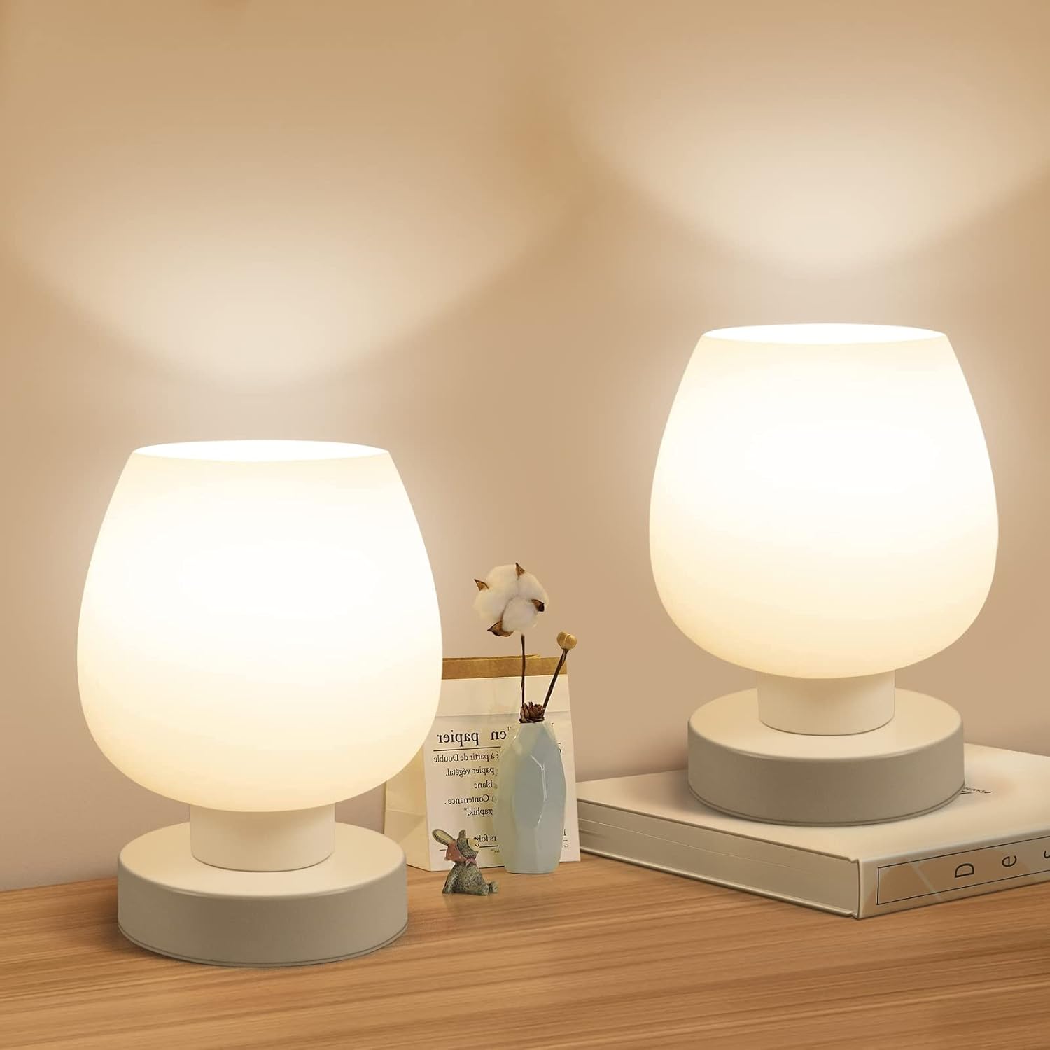 Touch Bedside Table Lamp Set of 2 - Modern Dimmable Design