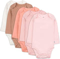 Baby-girls 5-pack Long Sleeve Bodysuits 100% Organic (Style 2P6F)