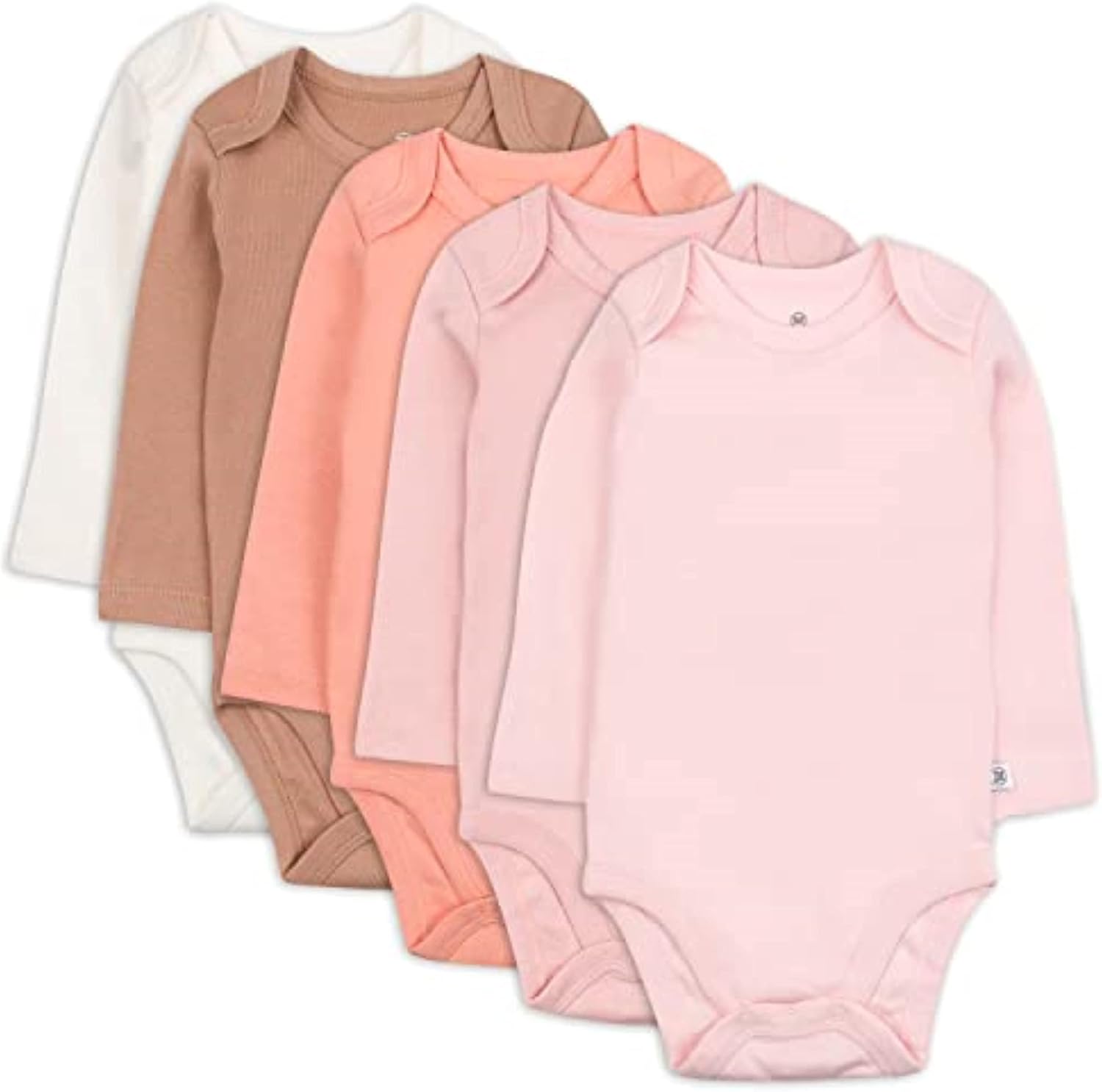 HonestBaby 5-Pack Long Sleeve Bodysuits for Baby Girls
