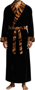 Full Length Big and Tall Mens Robe - Black Watch Tartan, Size 3XL