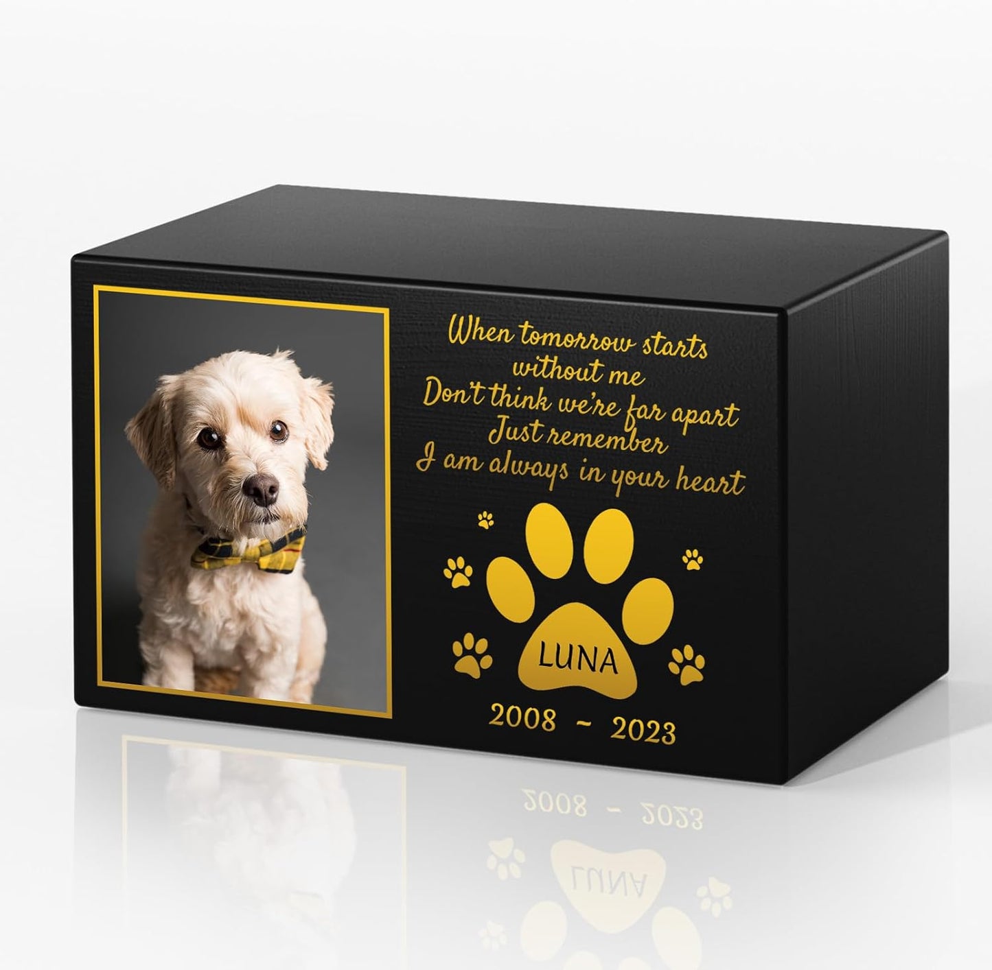 Custom Pet Urns for Dogs Ashes - Personalized Memorial Box