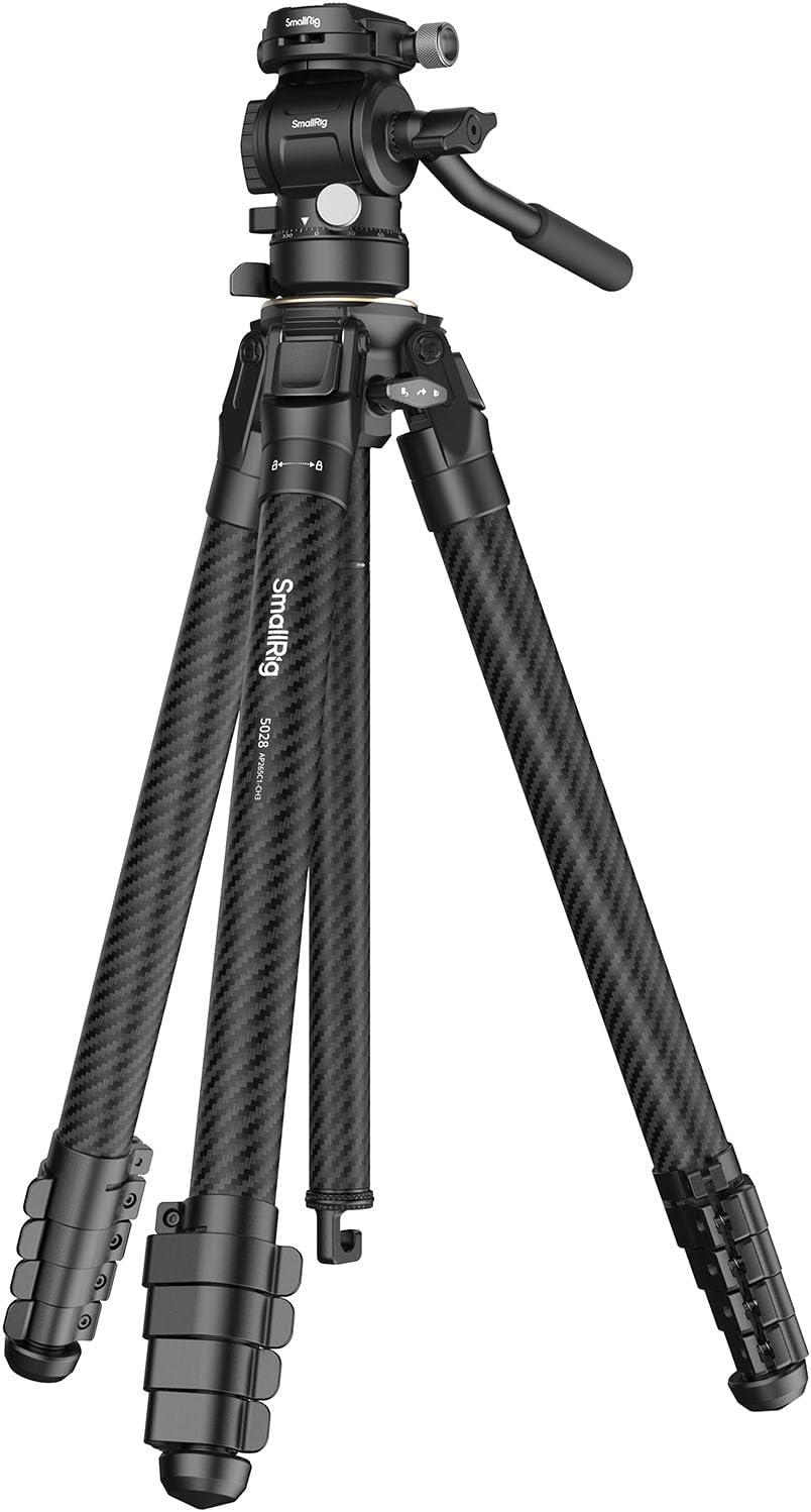 SmallRig Portable Carbon Fiber Travel Tripod Kit for Video