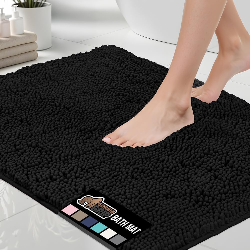 GORILLA GRIP Bath Rug Mat 70x24, Soft Chenille for Comfort