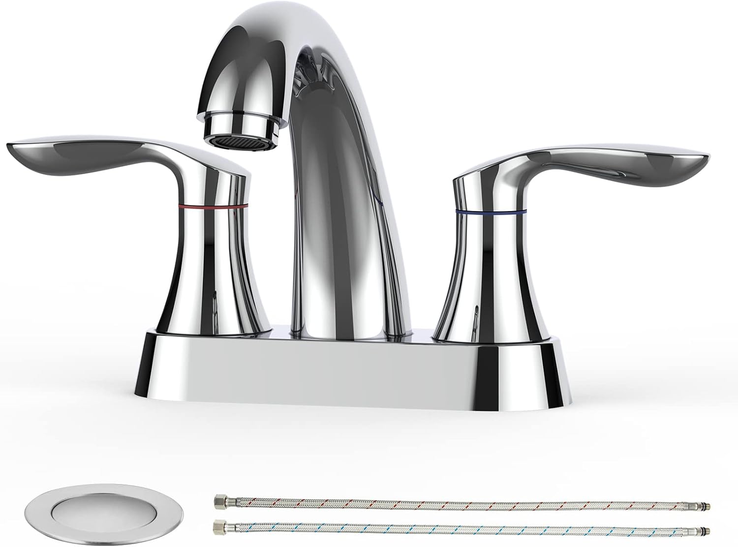 Centerset Bathroom Faucet with Pop Up Drain for Easy Use
