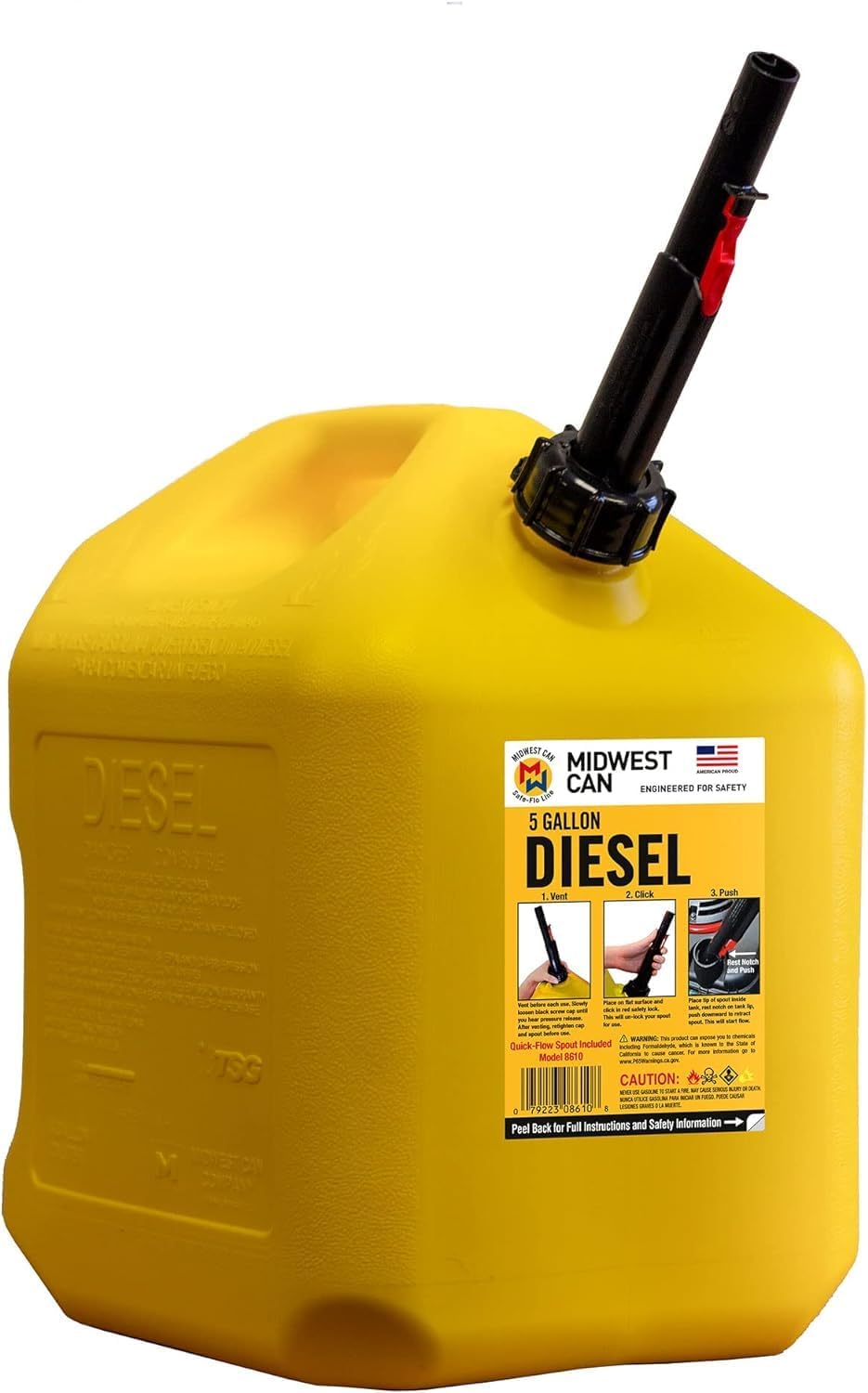 Midwest Can 8610 Diesel Can - Durable 5 Gallon Fuel Container