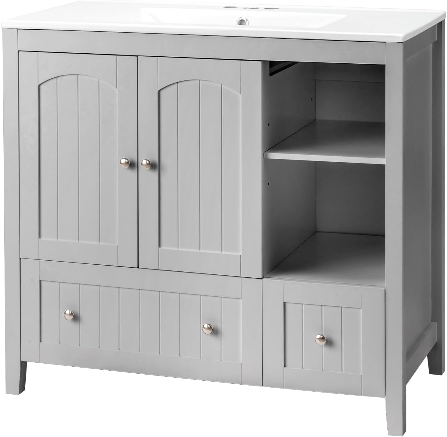 VINGLI 36in Modern Bathroom Vanity with Ceramic Sink for Style