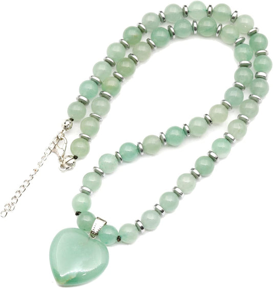 Natural Aventurine Heart Pendant Necklace for Unique Fashion