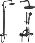 gotonovo Exposed Bathroom Shower Faucet Set 8in Rainfall - 2 Functions