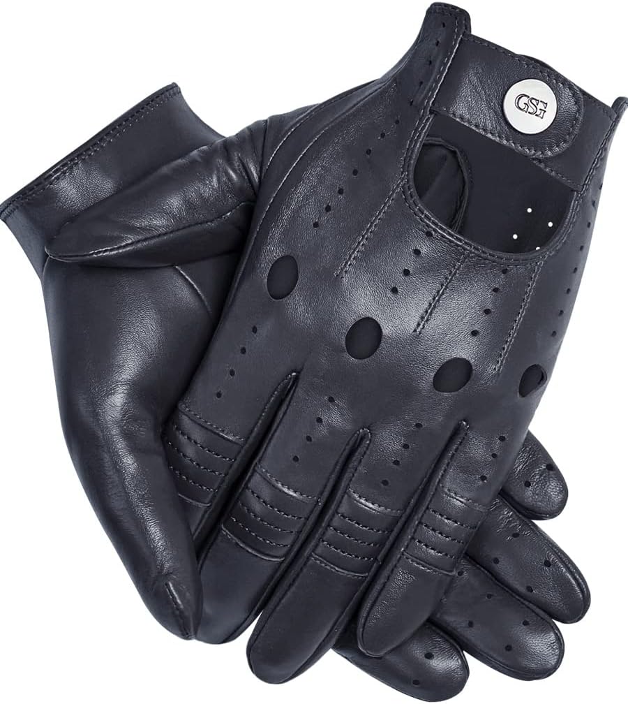 Genuine Leather Driving Gloves for Cycling and Motorcycling Use