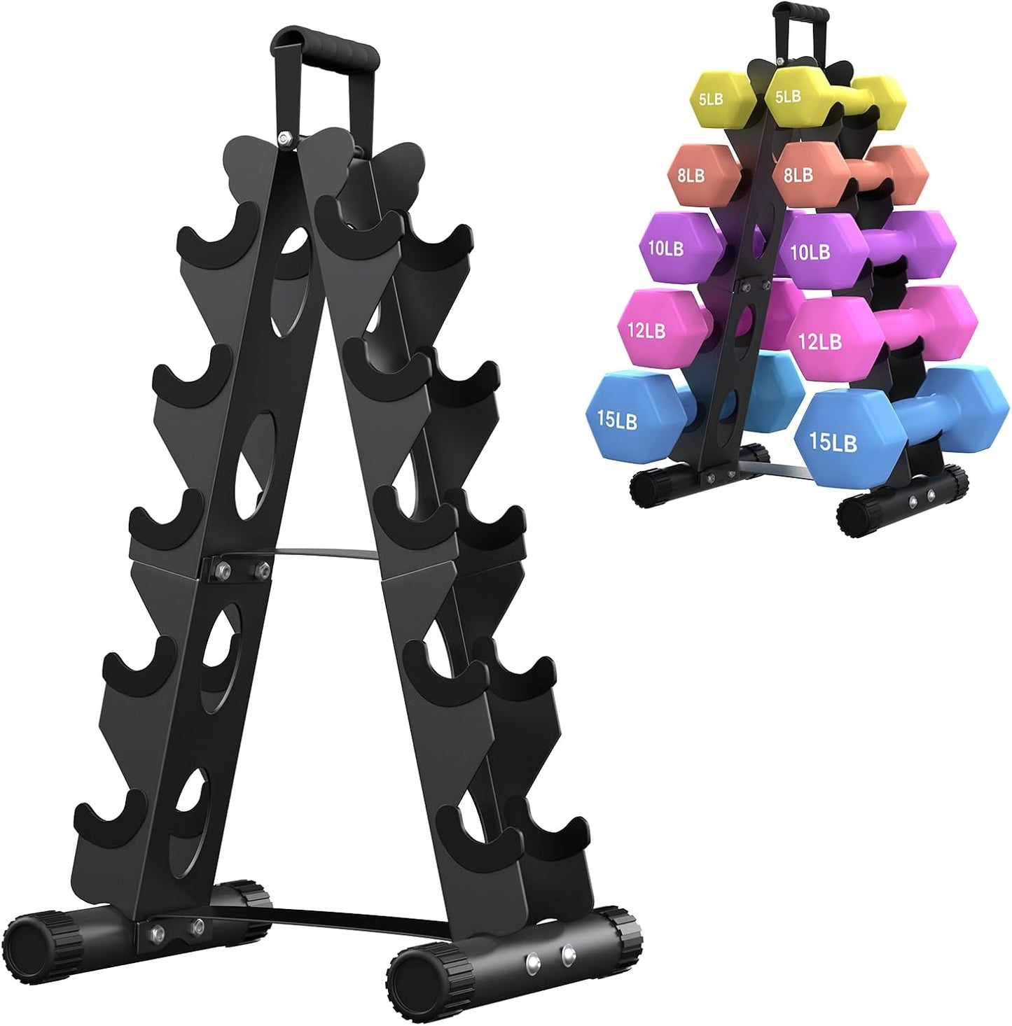 5 Tier Dumbbell Rack Stand for Home Gym - Space Saver Design