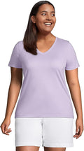Lands' End Women's Relaxed Supima Cotton Short Sleeve V-Neck Tee