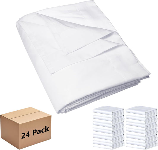 Bulk King Flat Sheets Only 24 Pack for Hotels and Rentals
