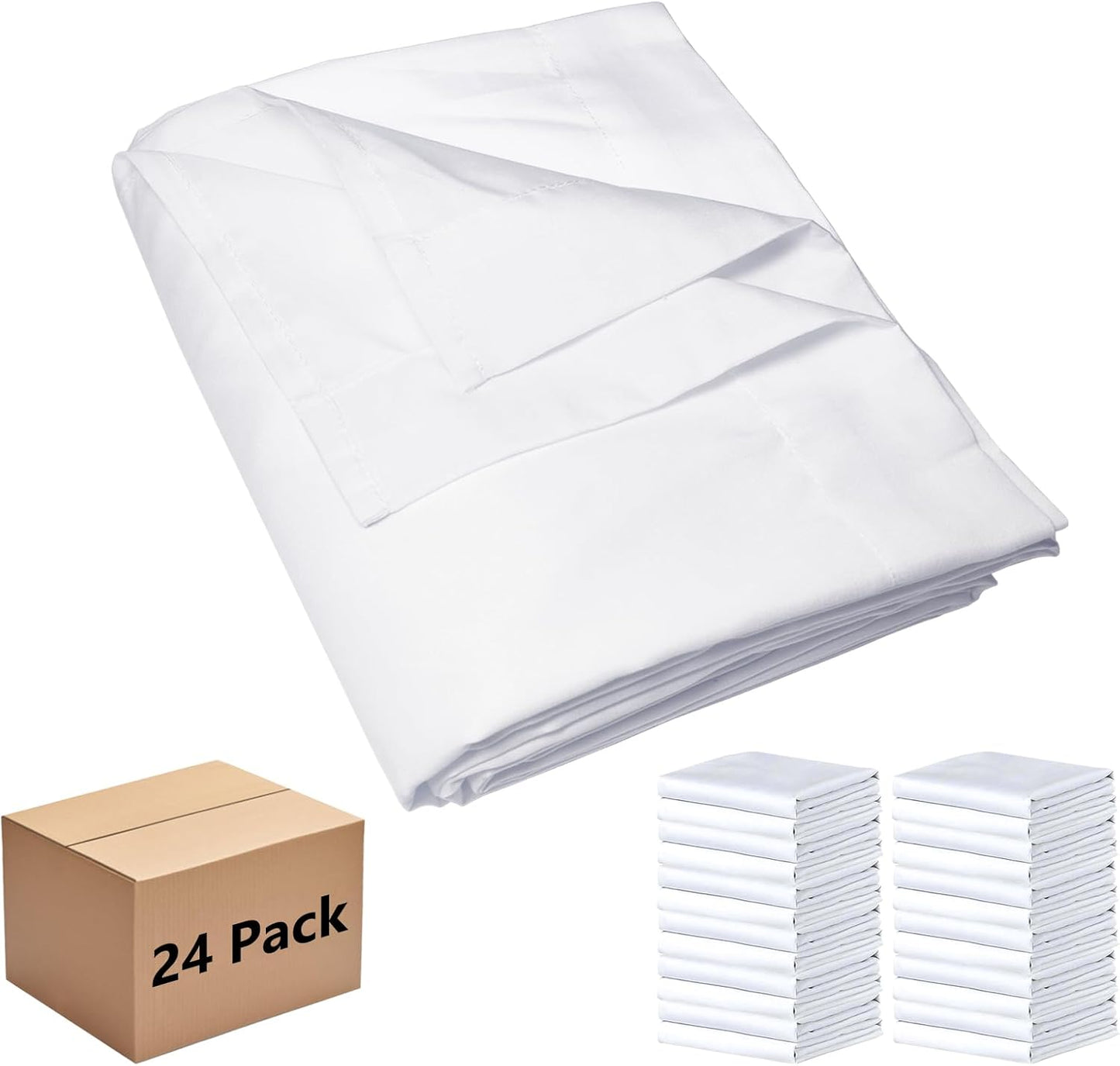 Bulk Full Flat Sheets White 24 Pack Quick Sort Top Bed Sheets